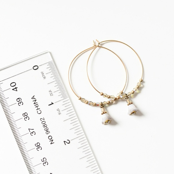 Floral Hoop Earrings - Picture 2 of 2